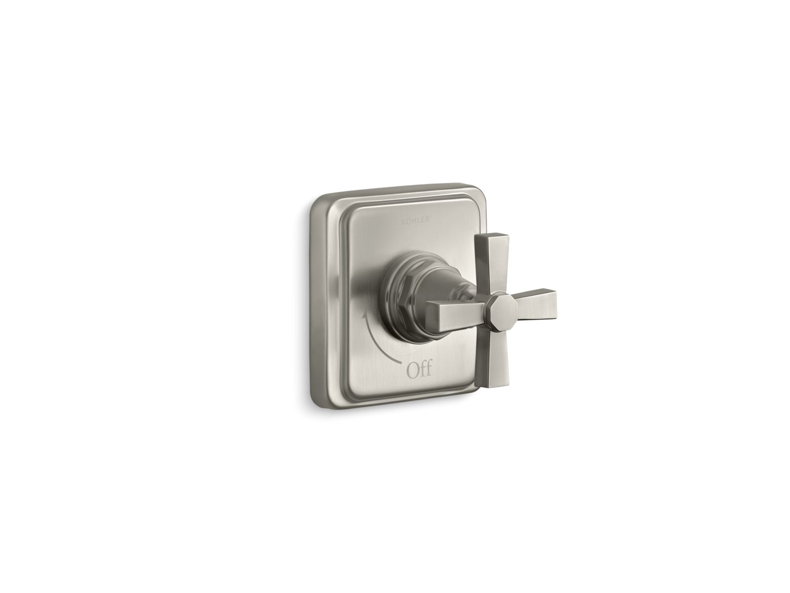 KOHLER K-T13174-3A-BN Pinstripe Pure Mastershower Volume Control Valve Trim With Cross Handle - Vibrant Brushed Nickel