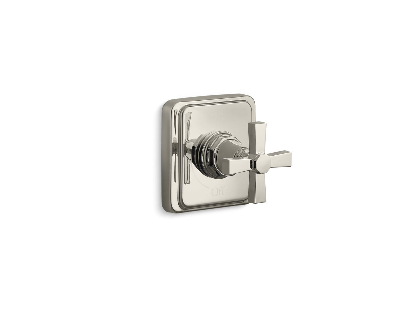 KOHLER K-T13174-3A-SN Pinstripe Pure Mastershower Volume Control Valve Trim With Cross Handle In Vibrant Polished Nickel