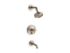 KOHLER K-T14420-3-BV Purist Rite-Temp Bath And Shower Trim Kit With Push-Button Diverter And Cross Handle, 2.5 Gpm - Vibrant Brushed Bronze