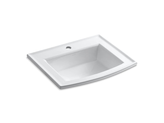 KOHLER K-2356-1-0 Archer 22-3/4" Rectangular Drop-In Bathroom Sink In White