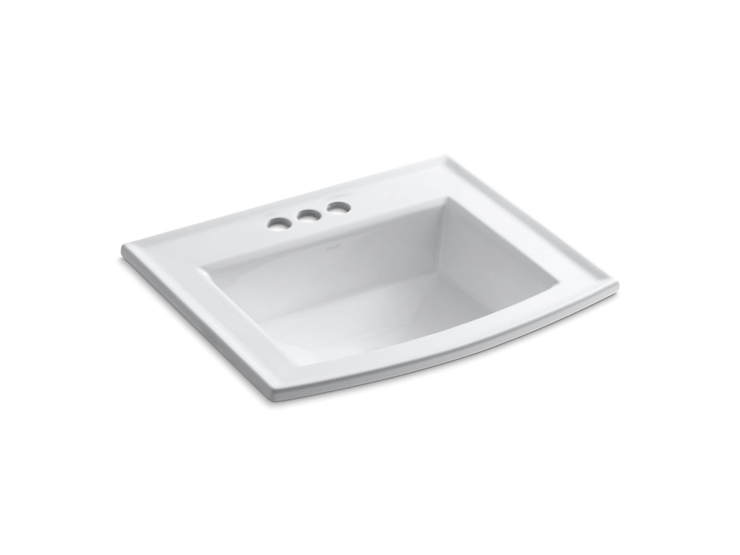 KOHLER K-2356-4-0 Archer 22-3/4" rectangular drop-in bathroom sink - White