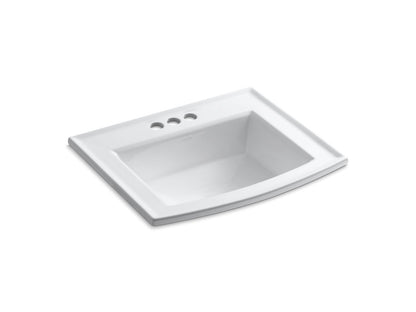 KOHLER K-2356-4-0 Archer 22-3/4" rectangular drop-in bathroom sink - White