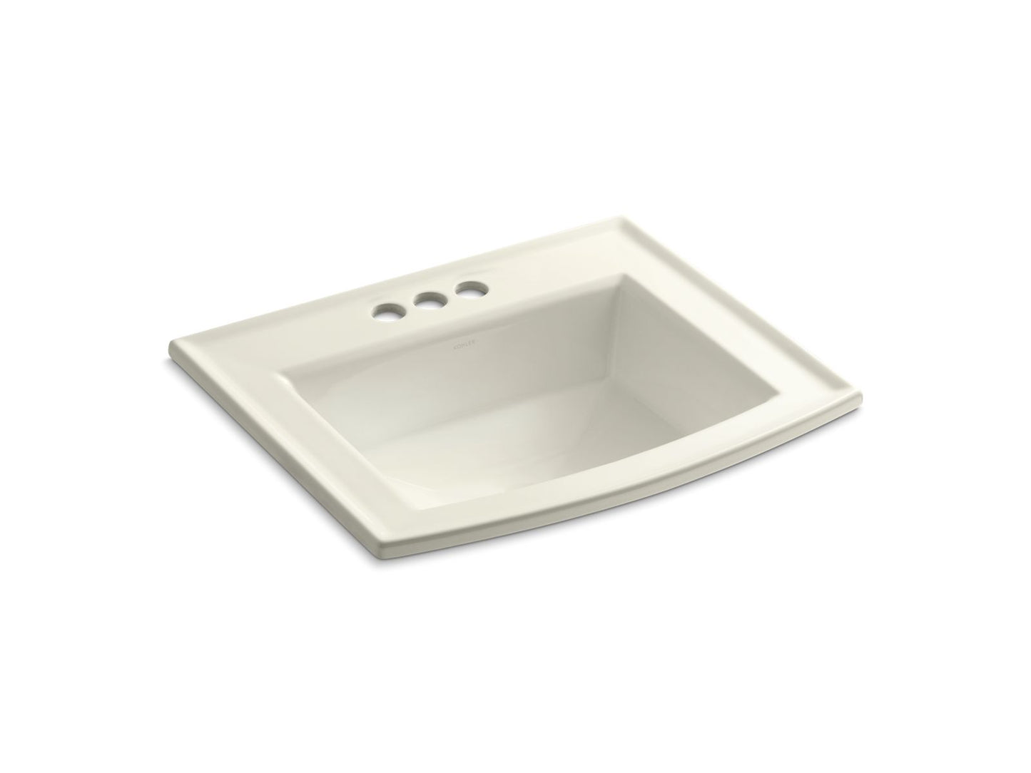 KOHLER K-2356-4-96 Archer 22-3/4" Rectangular Drop-In Bathroom Sink In Biscuit