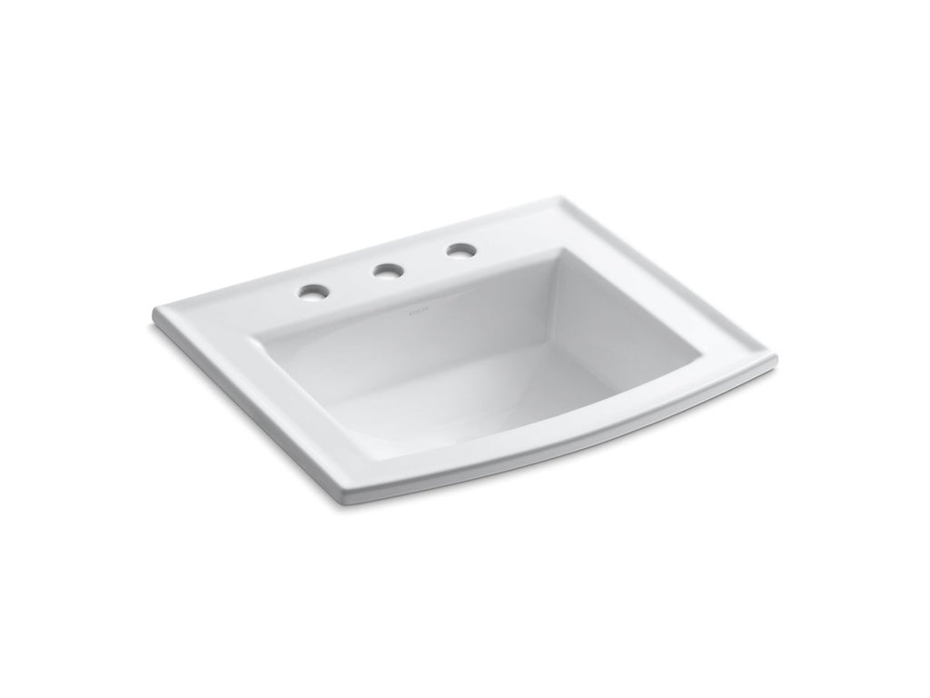 KOHLER K-2356-8-7 Archer 22-3/4" Rectangular Drop-In Bathroom Sink - Black Black