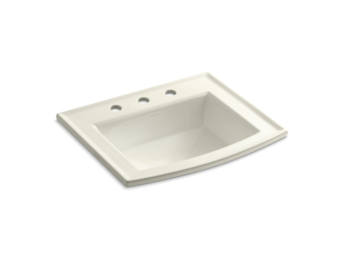 KOHLER K-2356-8-96 Archer 22-3/4" Rectangular Drop-In Bathroom Sink In Biscuit