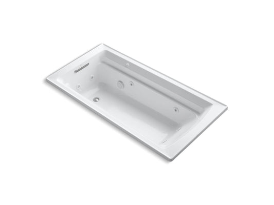 KOHLER K-1124-H-0 Archer 72" X 36" Drop-In Heated Whirlpool Bath In White