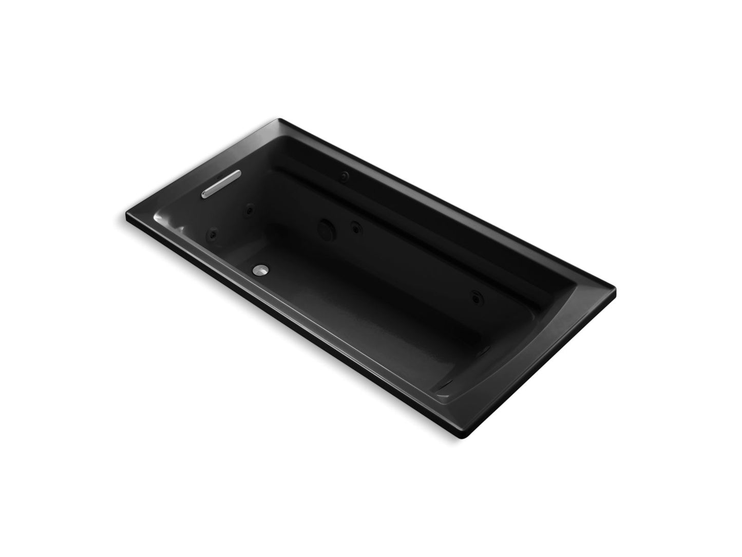 KOHLER K-1124-7 Archer 72" X 36" Drop-In Whirlpool Bath In Black Black