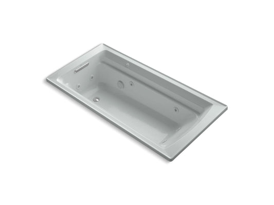 KOHLER K-1124-H-95 Archer 72" X 36" Drop-In Heated Whirlpool Bath In Ice Grey