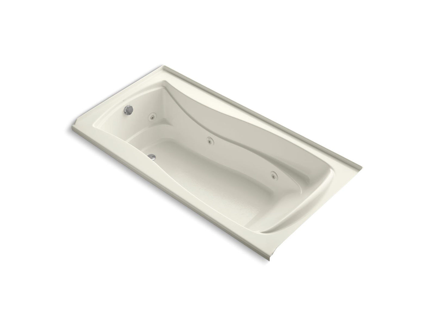 KOHLER K-1257-LW-96 Mariposa 72" X 36" Alcove Whirlpool Bath With Bask Heated Surface, Left Drain In Biscuit