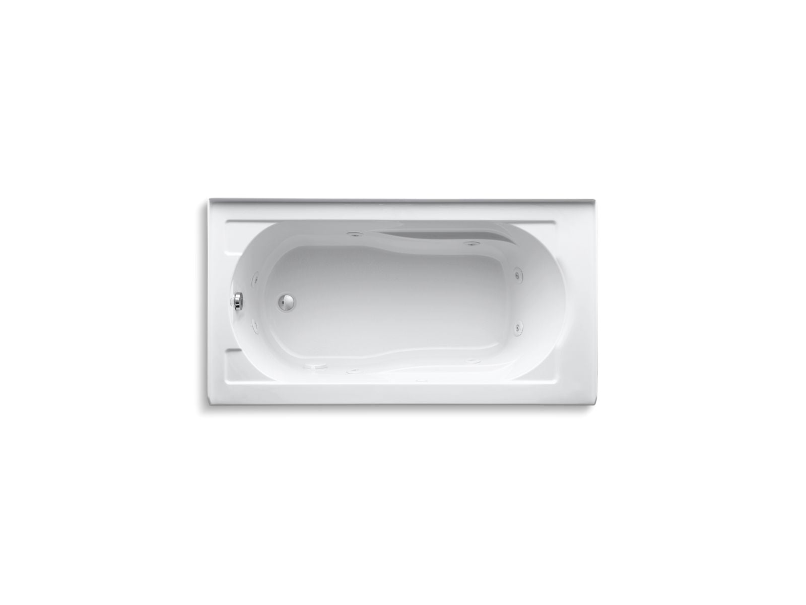 KOHLER K-1357-HL-0 Devonshire 60" X 32" Alcove Heated Whirlpool Bath, Left Drain - White