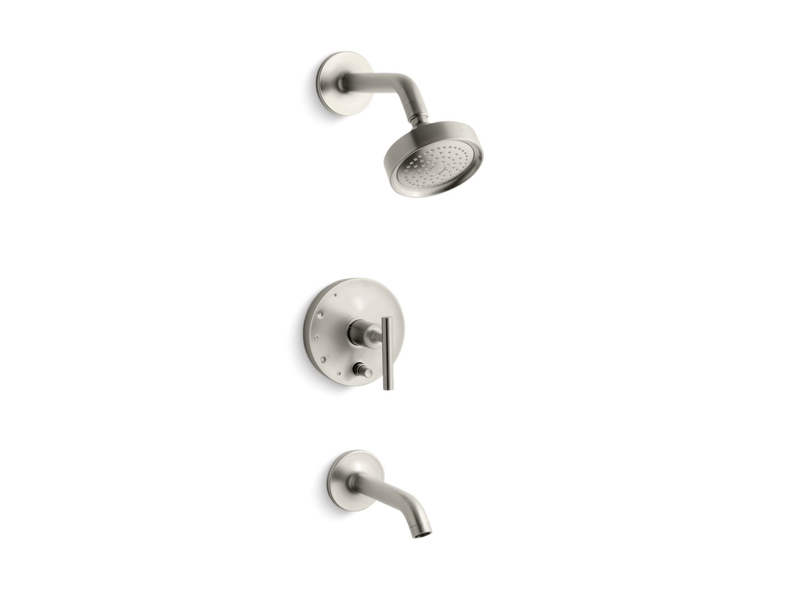 KOHLER K-T14420-4-BN Purist Rite-Temp Bath And Shower Trim Kit With Push-Button Diverter And Lever Handle, 2.5 Gpm - Vibrant Brushed Nickel