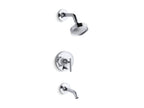 KOHLER K-T14420-4-AF Purist Rite-Temp Bath And Shower Trim Kit With Push-Button Diverter And Lever Handle, 2.5 Gpm - Vibrant French Gold