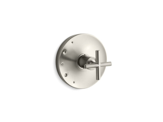 KOHLER K-TS14423-3-BN Purist Rite-Temp Valve Trim With Cross Handle In Vibrant Brushed Nickel