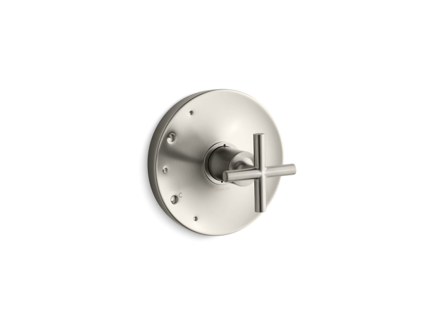 KOHLER K-TS14423-3-BN Purist Rite-Temp valve trim with cross handle - Vibrant Brushed Nickel