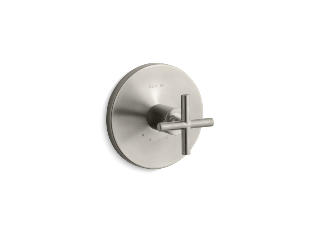 KOHLER K-T14488-3-BN Purist Mastershower Temperature Control Valve Trim With Cross Handle - Vibrant Brushed Nickel