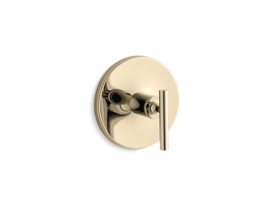 KOHLER K-T14488-4-AF Purist MasterShower temperature control valve trim with lever handle - Vibrant French Gold