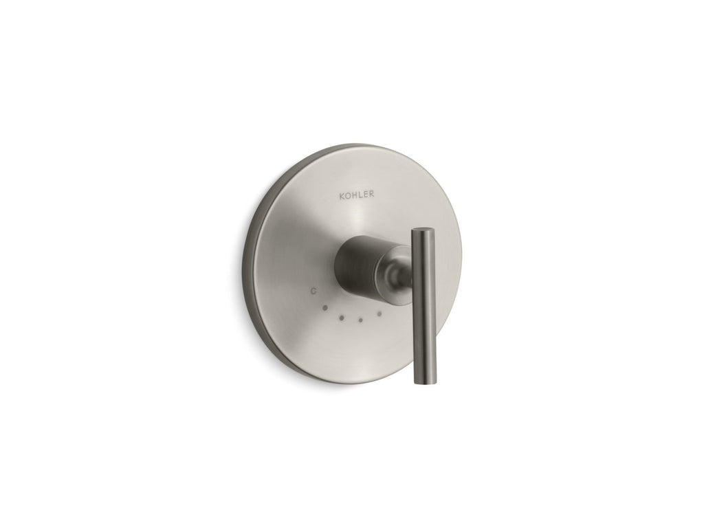 KOHLER K-T14488-4-BN Purist Mastershower Temperature Control Valve Trim With Lever Handle - Vibrant Brushed Nickel