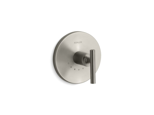 KOHLER K-T14488-4-BN Purist MasterShower temperature control valve trim with lever handle - Vibrant Brushed Nickel