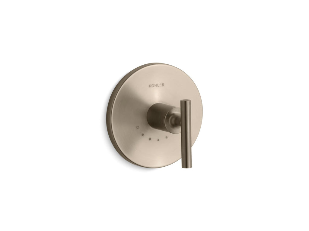 KOHLER K-T14488-4-BV Purist Mastershower Temperature Control Valve Trim With Lever Handle - Vibrant Brushed Bronze