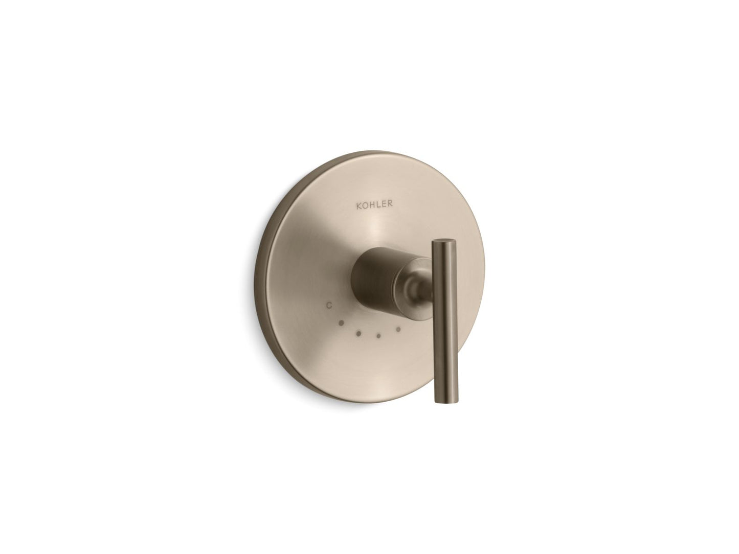 KOHLER K-T14488-4-BV Purist MasterShower temperature control valve trim with lever handle - Vibrant Brushed Bronze