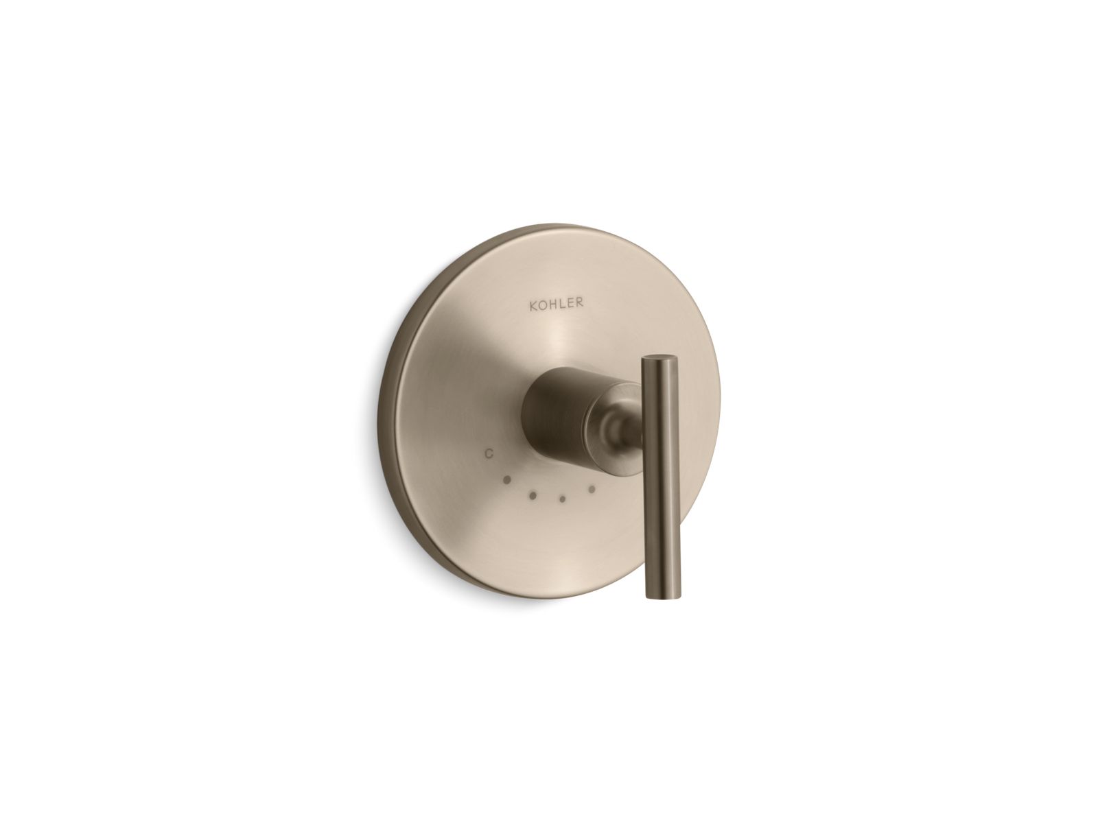 KOHLER K-T14488-4-BV Purist Mastershower Temperature Control Valve Trim With Lever Handle - Vibrant Brushed Bronze