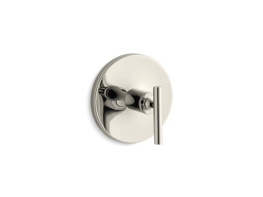 KOHLER K-T14488-4-SN Purist Mastershower Temperature Control Valve Trim With Lever Handle In Vibrant Polished Nickel