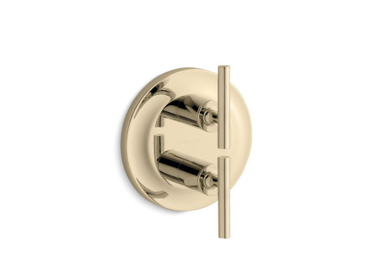 KOHLER K-T14489-4-AF Purist MasterShower temperature and volume control valve trim - Vibrant French Gold