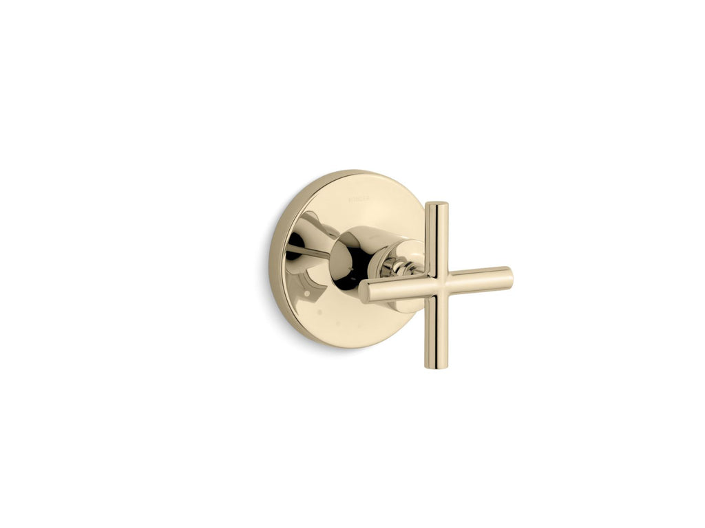 KOHLER K-T14490-3-AF Purist Mastershower Volume Control Valve Trim With Cross Handle - Vibrant French Gold