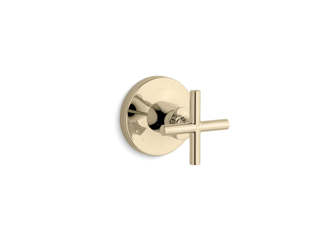 KOHLER K-T14490-3-AF Purist Mastershower Volume Control Valve Trim With Cross Handle - Vibrant French Gold