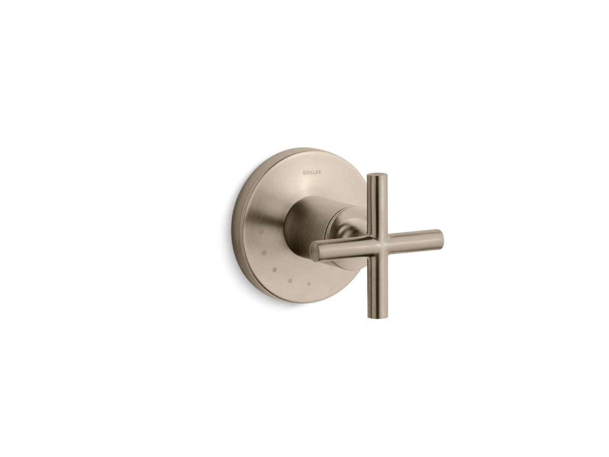 KOHLER K-T14490-3-BV Purist Mastershower Volume Control Valve Trim With Cross Handle - Vibrant Brushed Bronze
