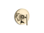 KOHLER K-T14501-4-AF Purist Rite-Temp Valve Trim With Push-Button Diverter And Lever Handle - Vibrant French Gold