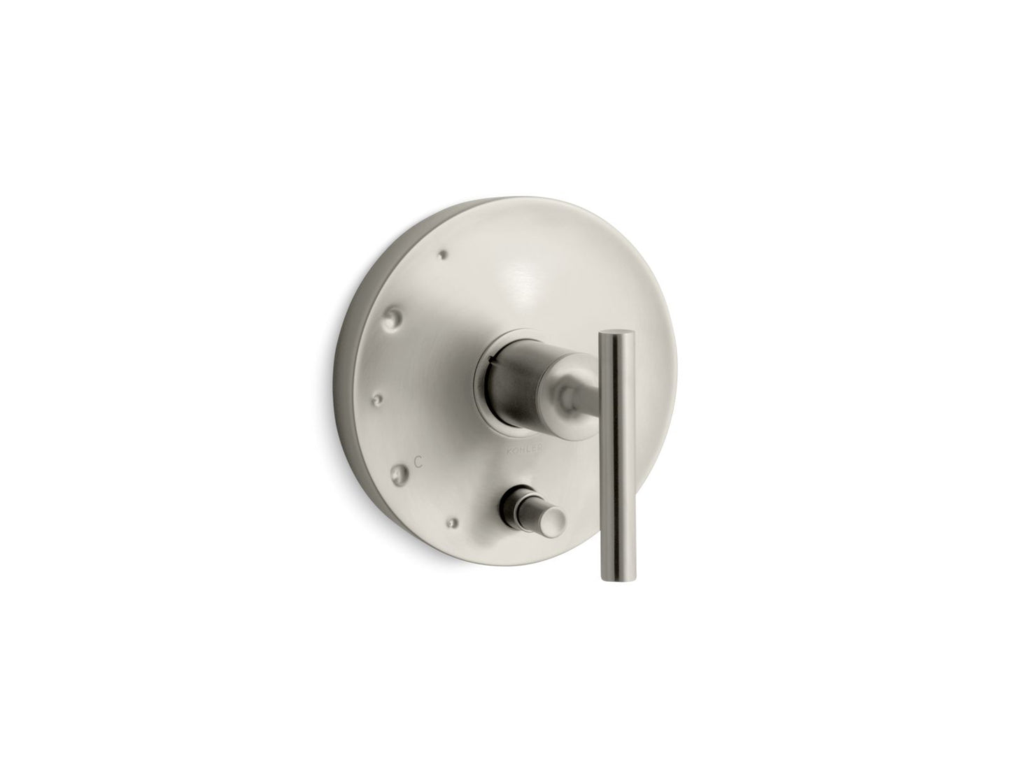 KOHLER K-T14501-4-BN Purist Rite-Temp Valve Trim With Push-Button Diverter And Lever Handle In Vibrant Brushed Nickel