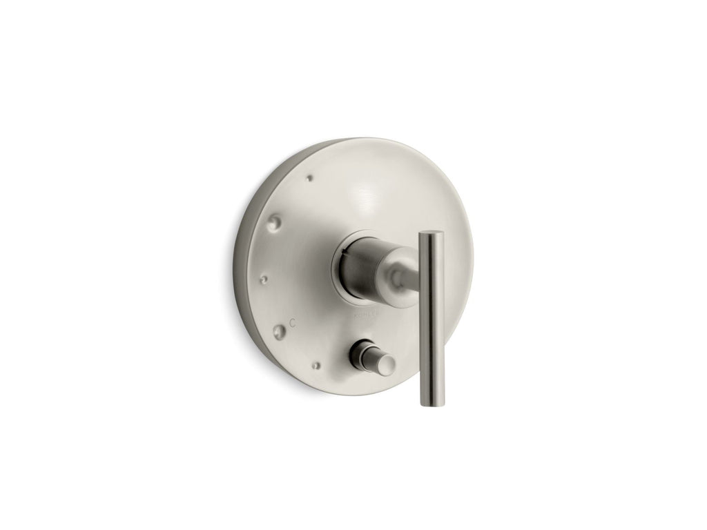 KOHLER K-T14501-4-BN Purist Rite-Temp Valve Trim With Push-Button Diverter And Lever Handle - Vibrant Brushed Nickel