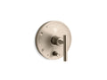KOHLER K-T14501-4-BV Purist Rite-Temp Valve Trim With Push-Button Diverter And Lever Handle - Vibrant Brushed Bronze