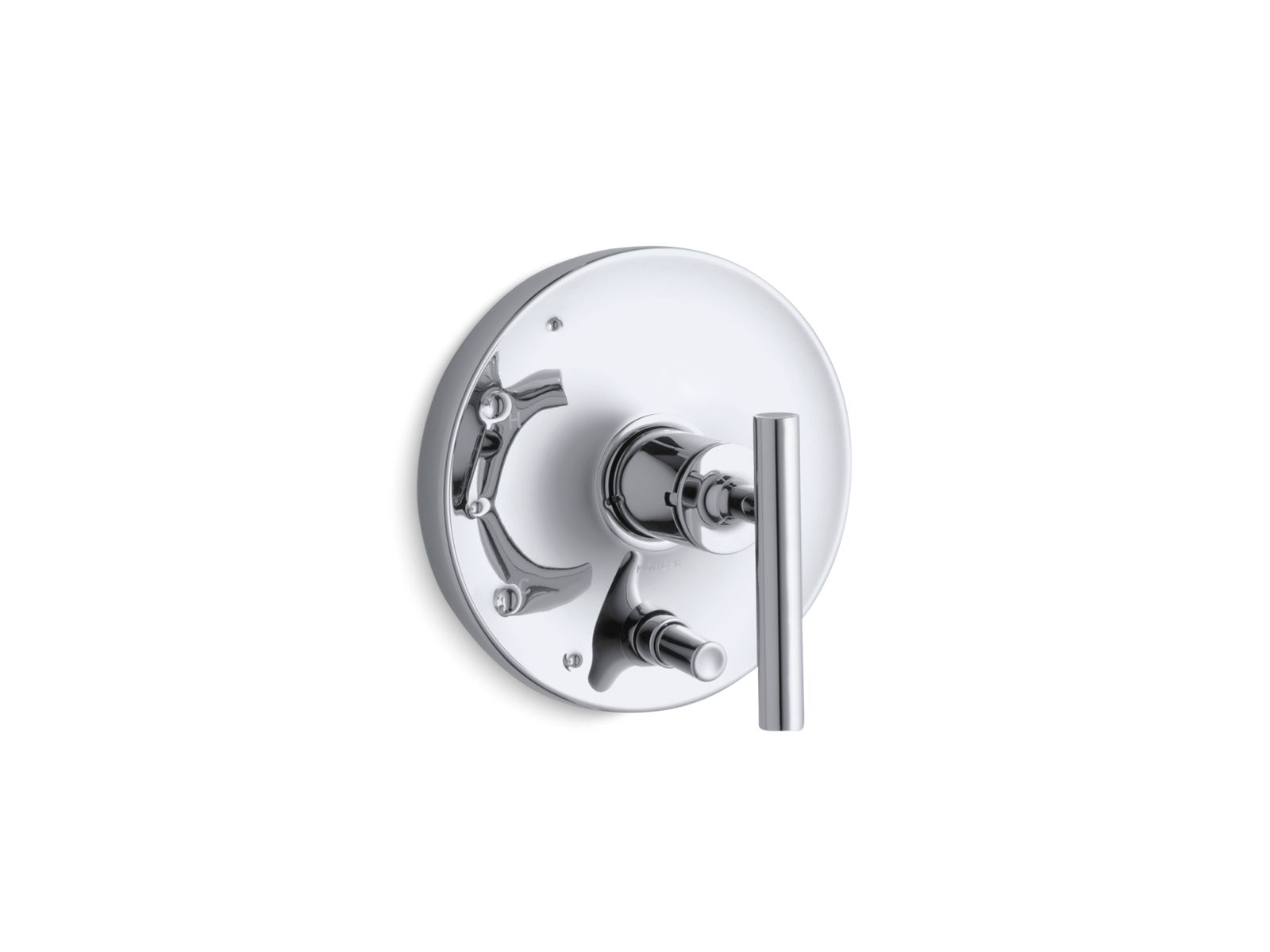 KOHLER K-T14501-4-CP Purist Rite-Temp Valve Trim With Push-Button Diverter And Lever Handle - Polished Chrome