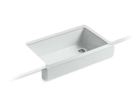 KOHLER K-6488-95 Whitehaven 35-1/2" Undermount Single-Bowl Farmhouse Kitchen Sink In Ice Grey