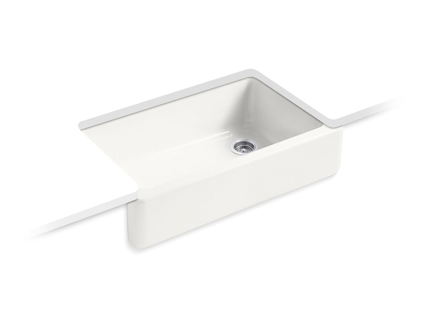 KOHLER K-6489-FF Whitehaven 35-3/4" Undermount Single-Bowl Farmhouse Kitchen Sink In Sea Salt