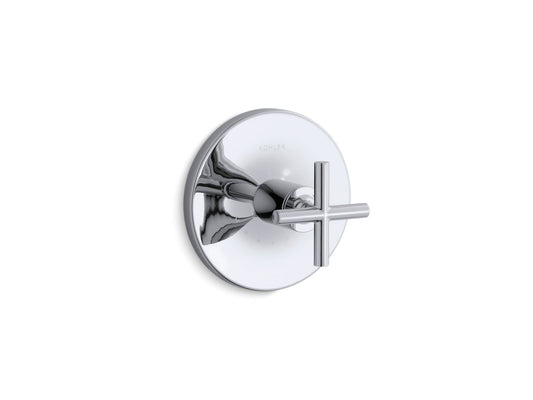 KOHLER K-T14488-3-CP Purist Mastershower Temperature Control Valve Trim With Cross Handle In Polished Chrome