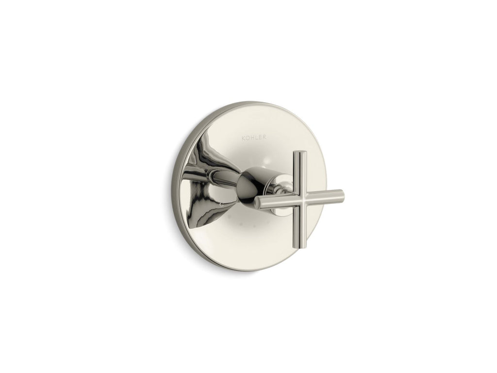 KOHLER K-T14488-3-SN Purist Mastershower Temperature Control Valve Trim With Cross Handle - Vibrant Polished Nickel