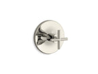 KOHLER K-T14488-3-SN Purist Mastershower Temperature Control Valve Trim With Cross Handle - Vibrant Polished Nickel