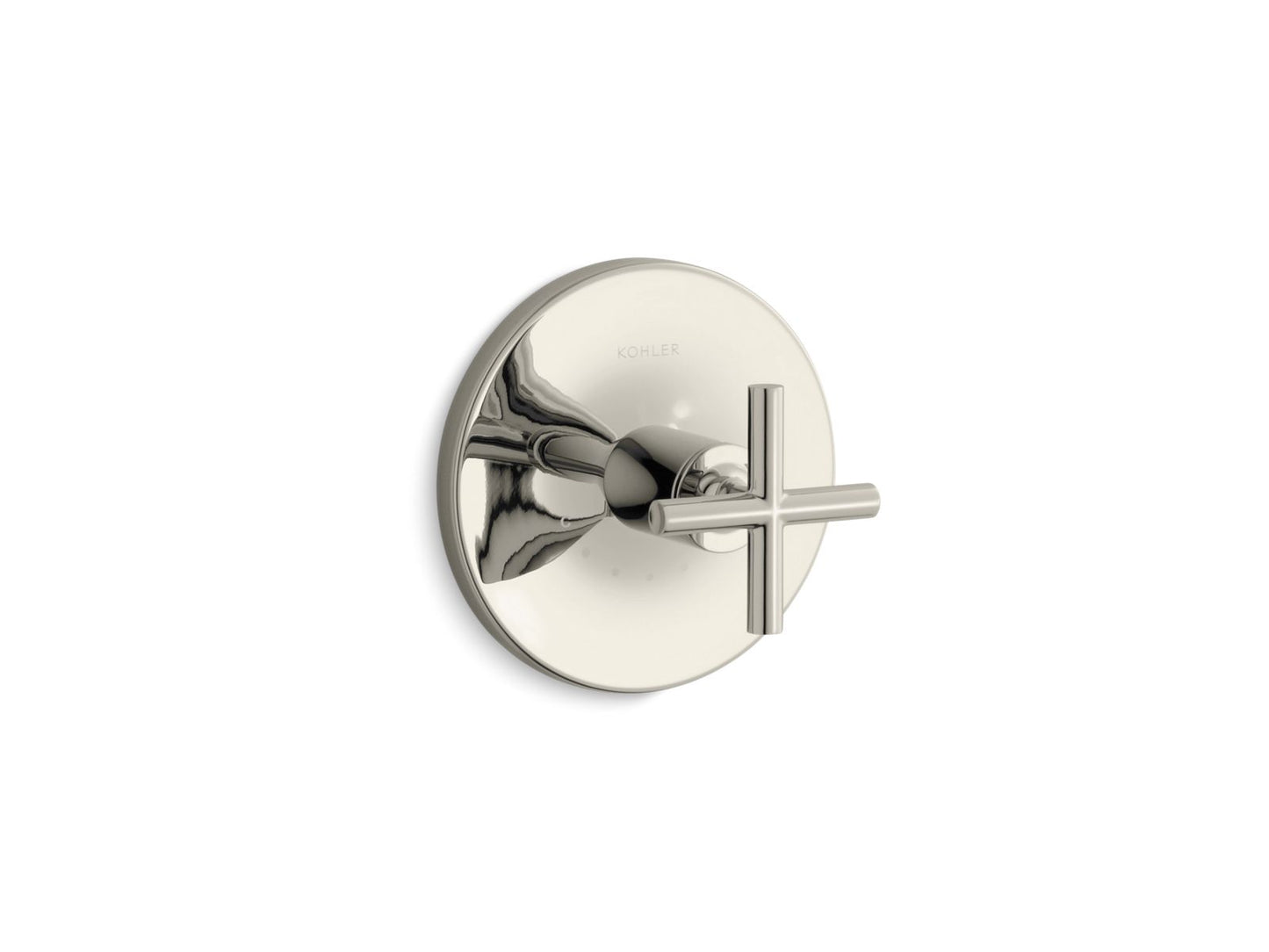 KOHLER K-T14488-3-SN Purist MasterShower temperature control valve trim with cross handle - Vibrant Polished Nickel