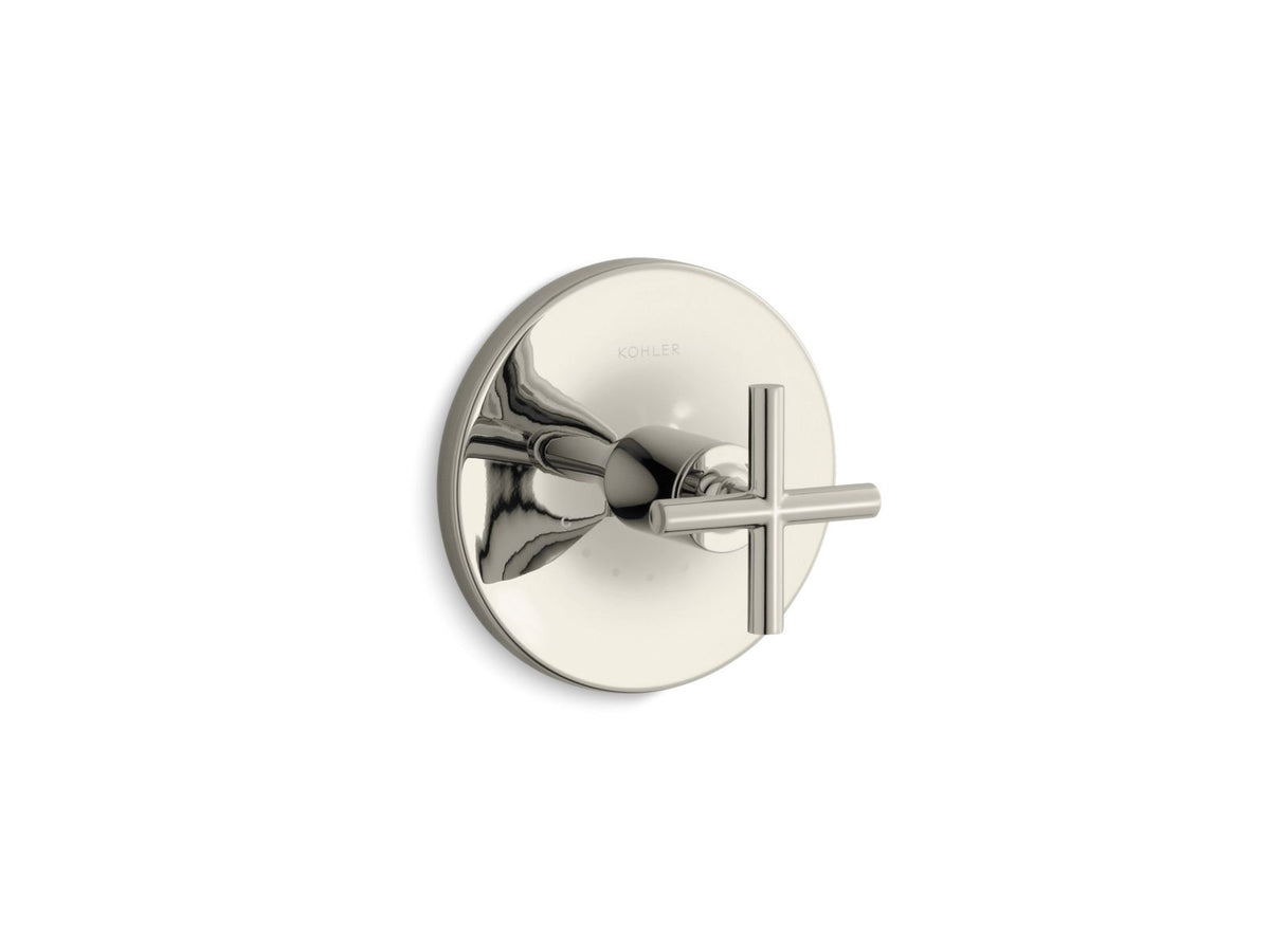 KOHLER K-T14488-3-SN Purist Mastershower Temperature Control Valve Trim With Cross Handle - Vibrant Polished Nickel