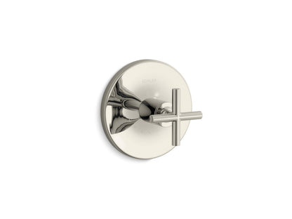 KOHLER K-T14488-3-SN Purist MasterShower temperature control valve trim with cross handle - Vibrant Polished Nickel