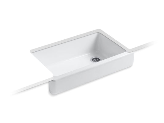 KOHLER K-6488-0 Whitehaven 35-1/2" Undermount Single-Bowl Farmhouse Kitchen Sink In White