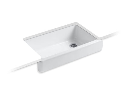 KOHLER K-6488-0 Whitehaven 35-1/2" undermount single-bowl farmhouse kitchen sink - White