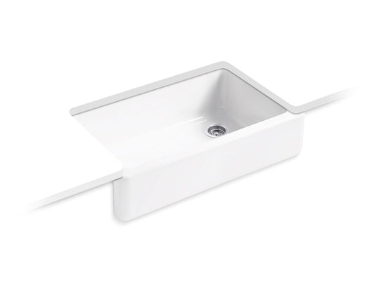 KOHLER K-6489-0 Whitehaven 35-3/4" Undermount Single-Bowl Farmhouse Kitchen Sink In White