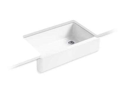 KOHLER K-6489-0 Whitehaven 35-3/4" undermount single-bowl farmhouse kitchen sink - White