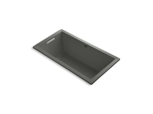 KOHLER K-1168-GHW-58 Underscore 60" X 32" Drop-In Heated Bubblemassage Air Bath With Bask Heated Surface In Thunder Grey