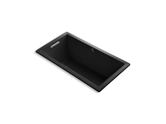 KOHLER K-1168-GHW-7 Underscore 60" X 32" Drop-In Heated Bubblemassage Air Bath With Bask Heated Surface In Black Black