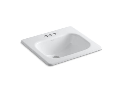 KOHLER K-2895-4-0 Tahoe 21" rectangular drop-in bathroom sink - White